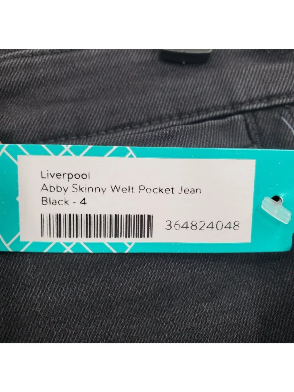 Liverpool Abby Skinny Welt Pocket Jean Denim Pants Size 4 NWT Faded Black
